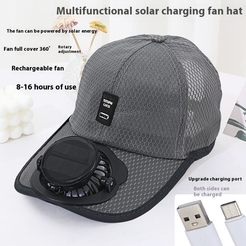 Solar Charging Fan Hat lightweight sun protection hat