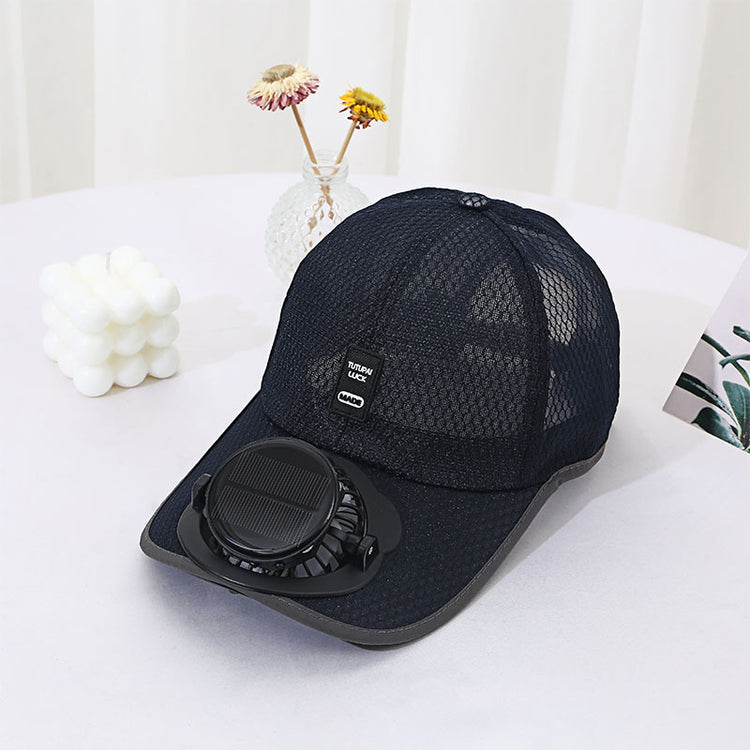 Solar Charging Fan Hat for hiking and camping