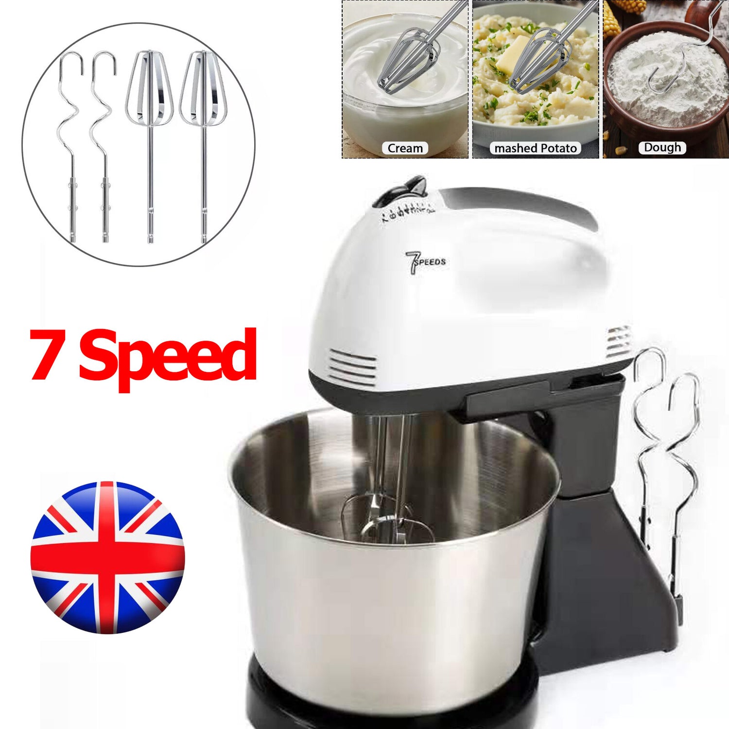 Electric Stand Mixer with 7 speed control settings