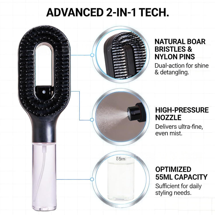 Spray Comb Hair Brush for smooth hair styling
